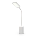Lampada da tavolo LED dimmerabile ricaricabile a sfioramento, flessibile con clip LED/5W/1200 mAh, bianca