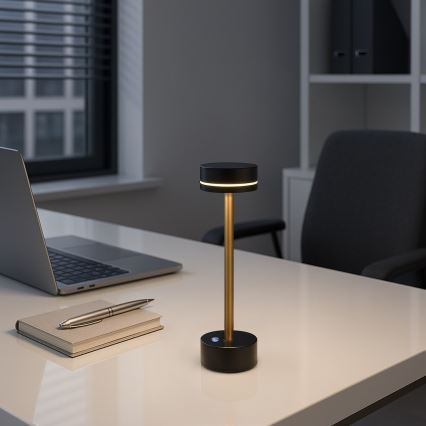 Lampada da tavolo LED dimmerabile ricaricabile SAM LED/5W/5V 3600 mAh nero/oro