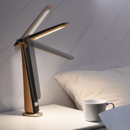 Lampada da tavolo ricaricabile dimmerabile a LED TOP LED/4W/5V 1800 mAh 3000/4000/5000K marrone/nera