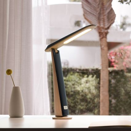 Lampada da tavolo ricaricabile dimmerabile a LED TOP LED/4W/5V 1800 mAh 3000/4000/5000K marrone/nera