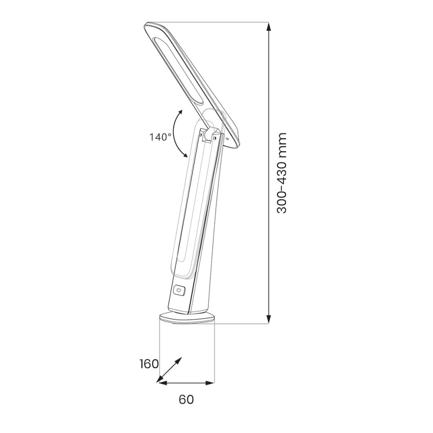 Lampada da tavolo ricaricabile dimmerabile a LED TOP LED/4W/5V 1800 mAh 3000/4000/5000K marrone/nera