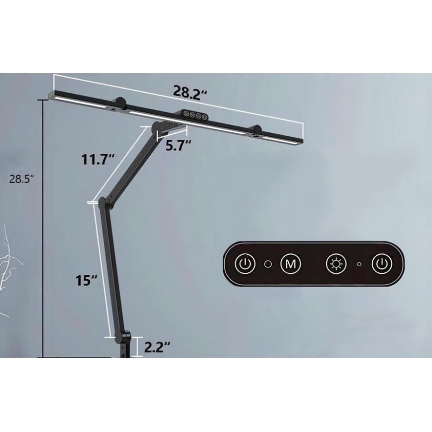 Lampada da tavolo LED dimmerabile touch flessibile LED/24W/230V 3000-6500K CRI 92 nero