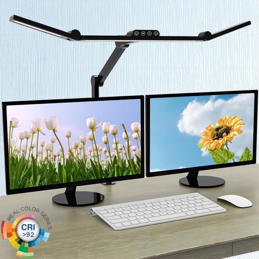 Lampada da tavolo LED dimmerabile touch flessibile LED/24W/230V 3000-6500K CRI 92 nero