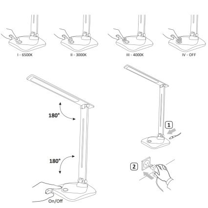 Lampada da tavolo LED dimmerabile touch TOLEDO LED/8W/230V 3000-6500K