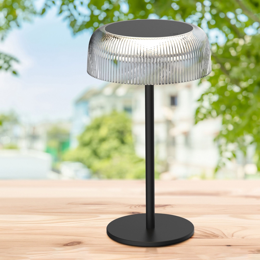LED Dimmerabile touch per esterni lampada da tavolo TRYPOLIS LED/2W/5V USB 1800 mAh IP44 nero
