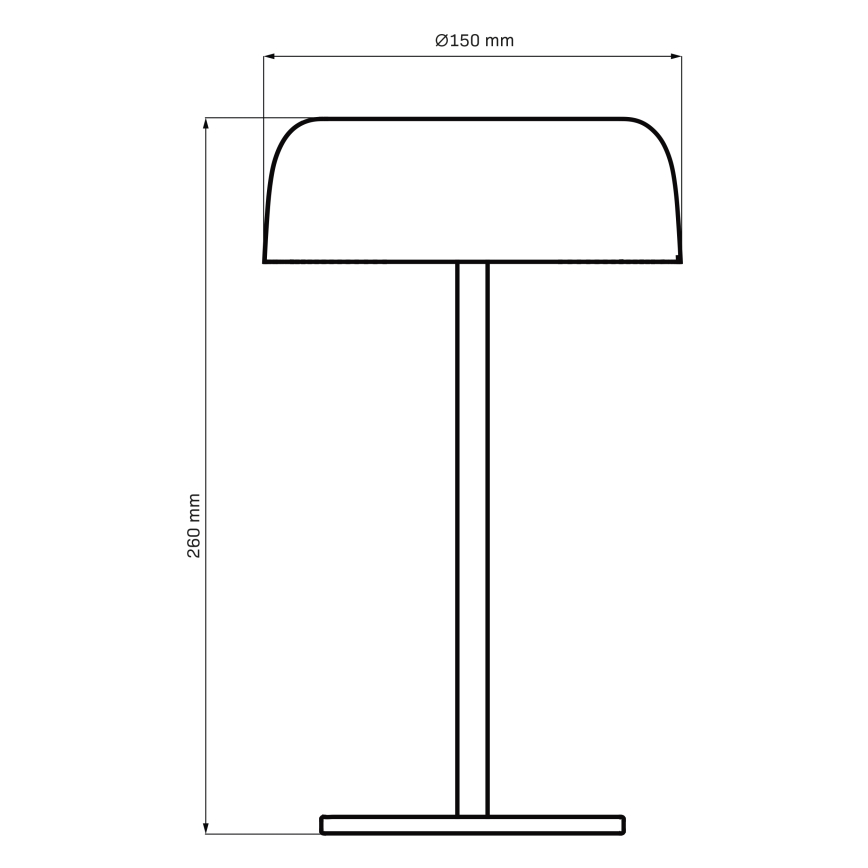 LED Dimmerabile touch per esterni lampada da tavolo TRYPOLIS LED/2W/5V USB 1800 mAh IP44 nero