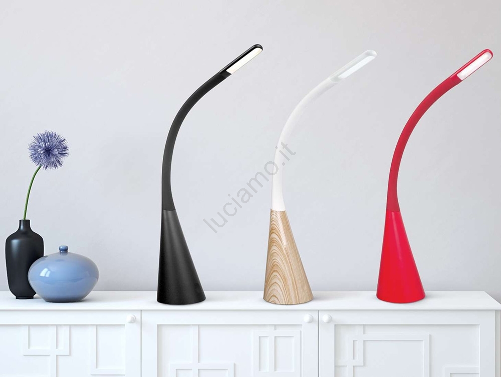 Lampada Da Tavolo LED Idena Tango Touch - Regolabile In Altezza, Dimmerabile, Con Porta USB-C, Colore Grigio
