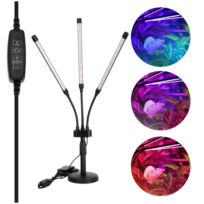 Lampada da tavolo flessibile dimmerabile a LED per coltivazione piante VITARO 3xLED/10W/230V nero