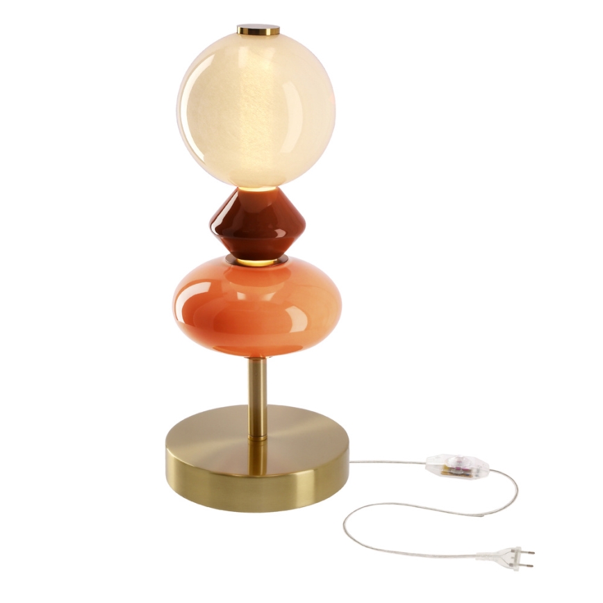 Lampada da tavolo LED FLORES LED/10W/230V oro/arancione/marrone