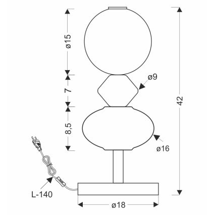Lampada da tavolo LED FLORES LED/10W/230V oro/arancione/marrone