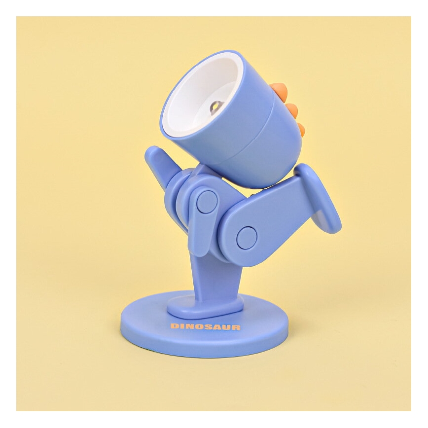 Lampada da tavolo LED LED/0,06W/3xLR41 dinosauro blu