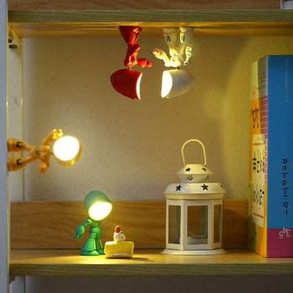 Lampada da tavolo LED LED/0,06W/3xLR41 robot rossa