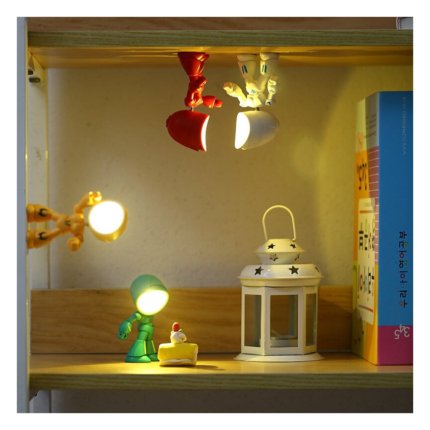 Lampada da tavolo LED LED/0,06W/3xLR41 robot rossa