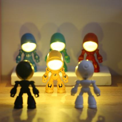 Lampada da tavolo LED LED/0,06W/3xLR41 robot rossa