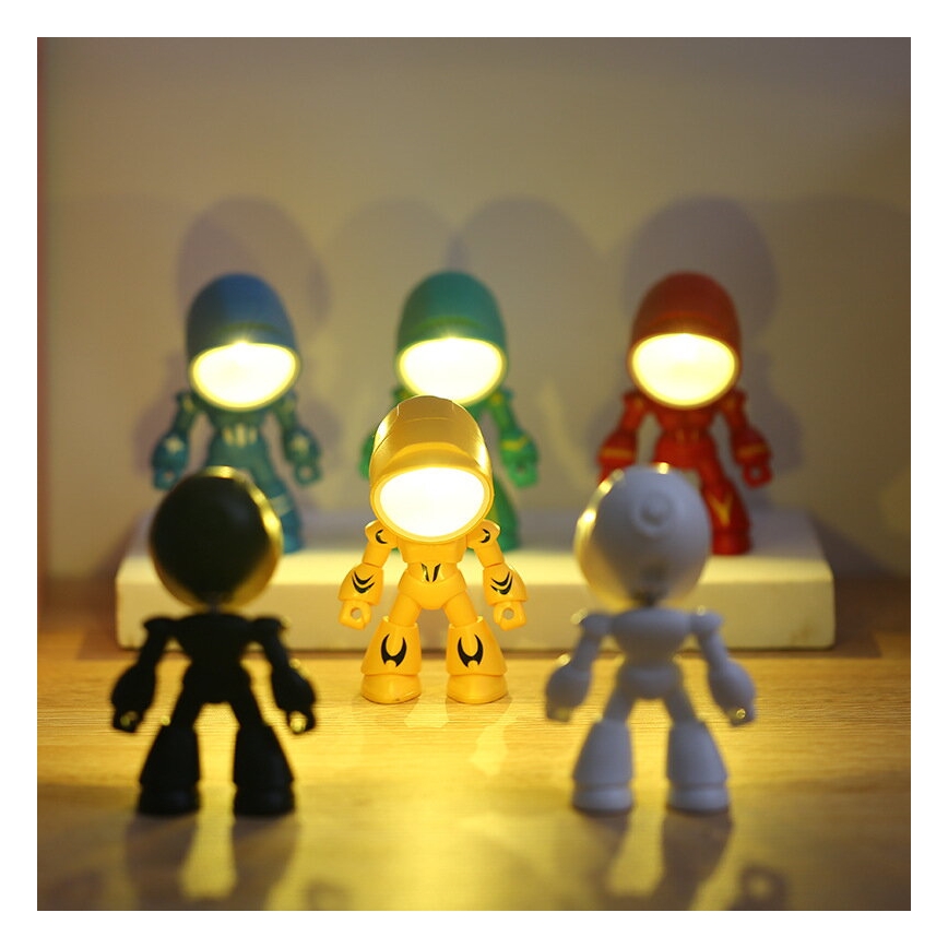 Lampada da tavolo LED LED/0,06W/3xLR41 robot rossa