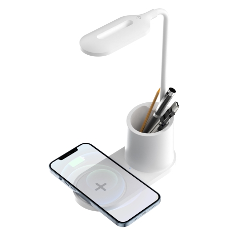 Caricatore wireless 2in1 + lampada (bianco)