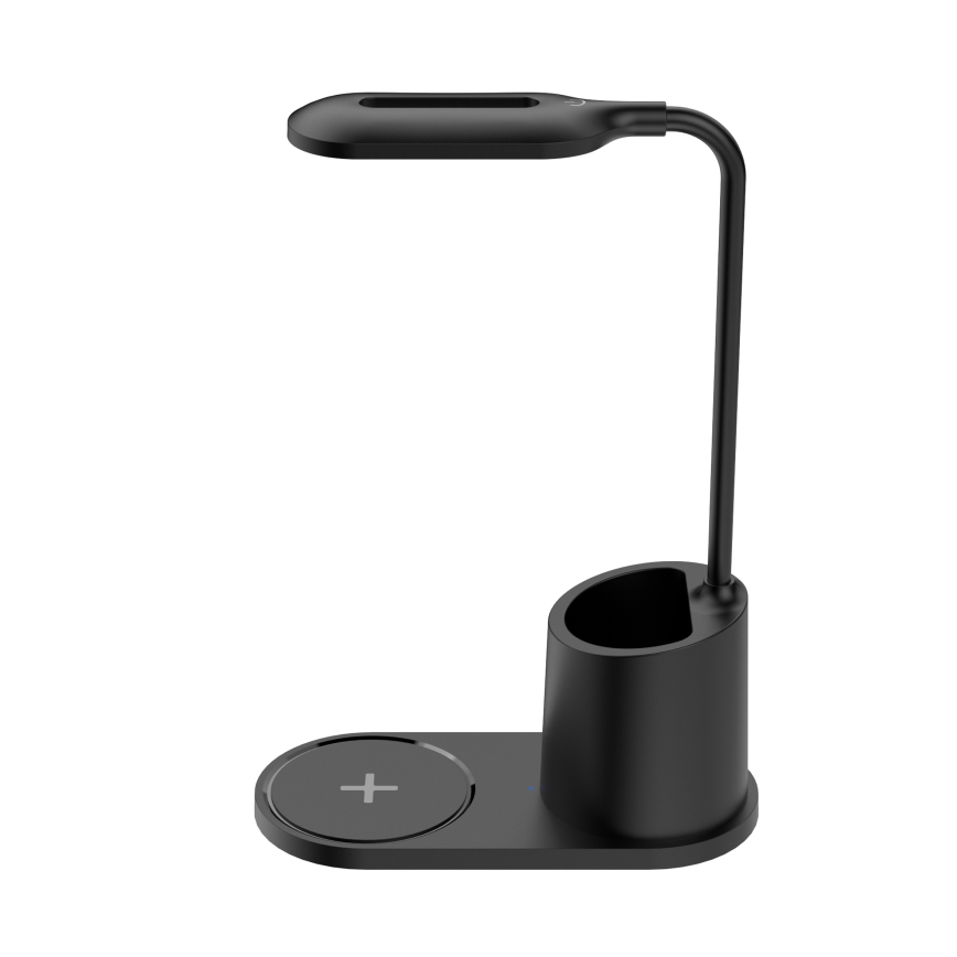 Lampada da tavolo LED LED/3W/5V con ricarica wireless nero