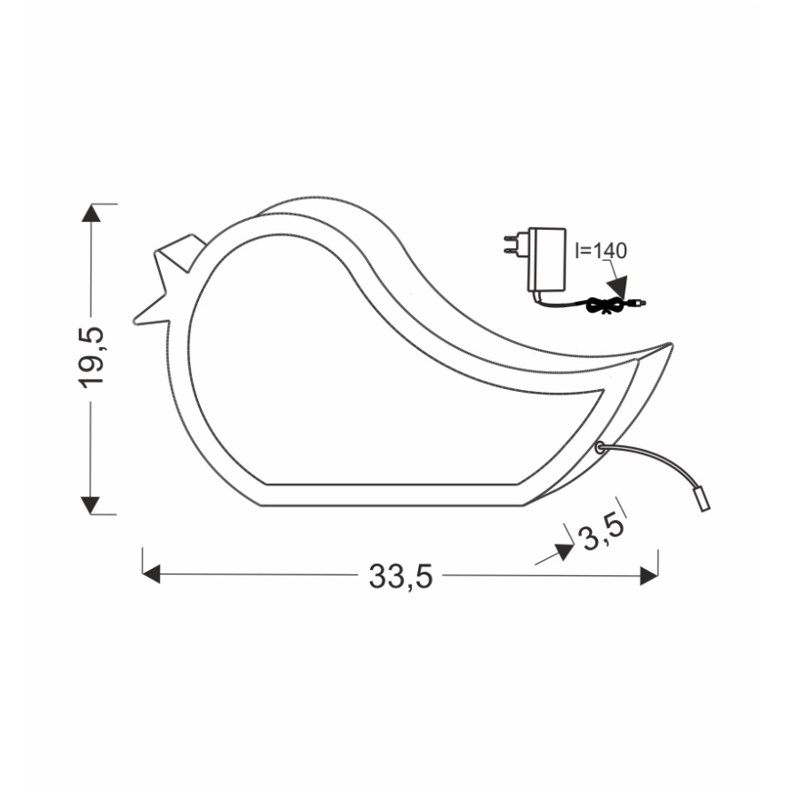 Lampada da tavolo LED per bambini BIRD LED/12W/230V rosa