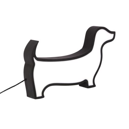 Lampada da tavolo LED per bambini DOG LED/12W/230V nera