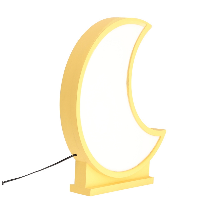 Lampada da tavolo LED per bambini MOON LED/12W/230V gialla