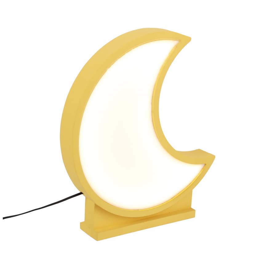 Lampada da tavolo LED per bambini MOON LED/12W/230V gialla