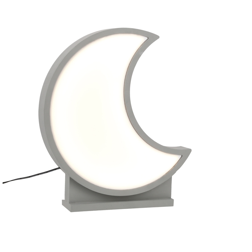 Lampada da tavolo LED per bambini MOON LED/12W/230V grigia