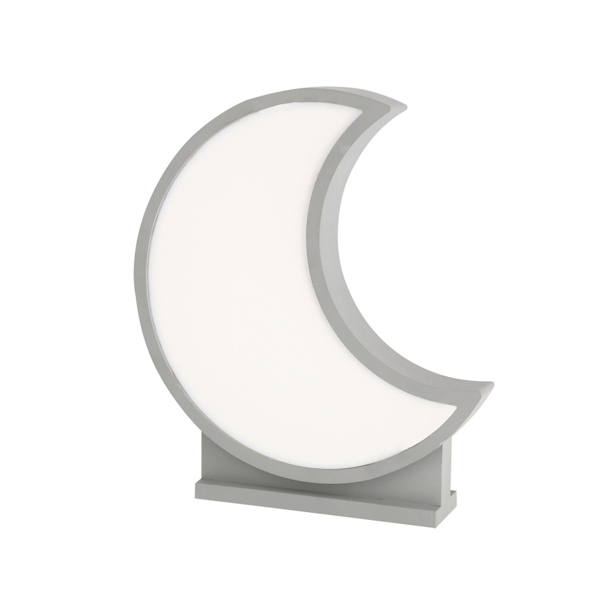 Lampada da tavolo LED per bambini MOON LED/12W/230V grigia
