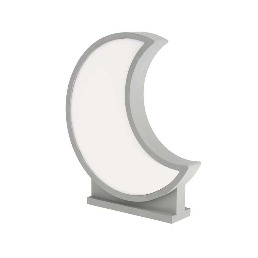 Lampada da tavolo LED per bambini MOON LED/12W/230V grigia