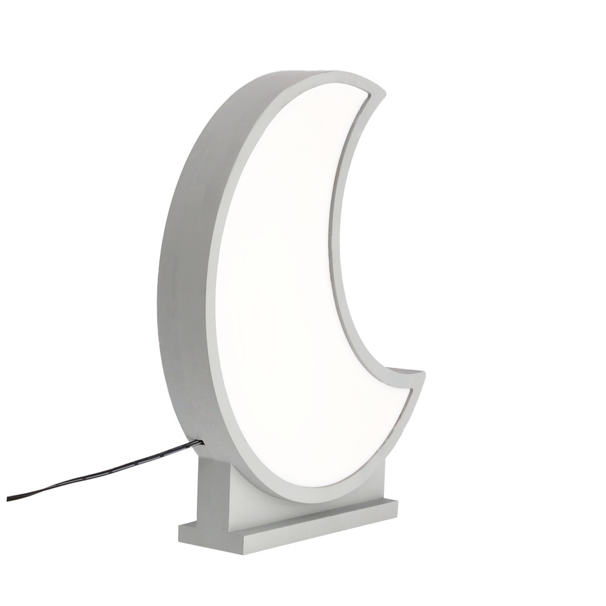 Lampada da tavolo LED per bambini MOON LED/12W/230V grigia