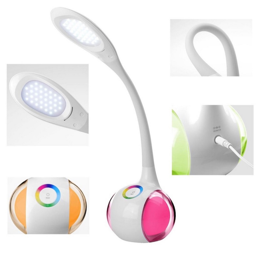 Lampada da tavolo LED RGB dimmerabile LED/7W/230V bianco