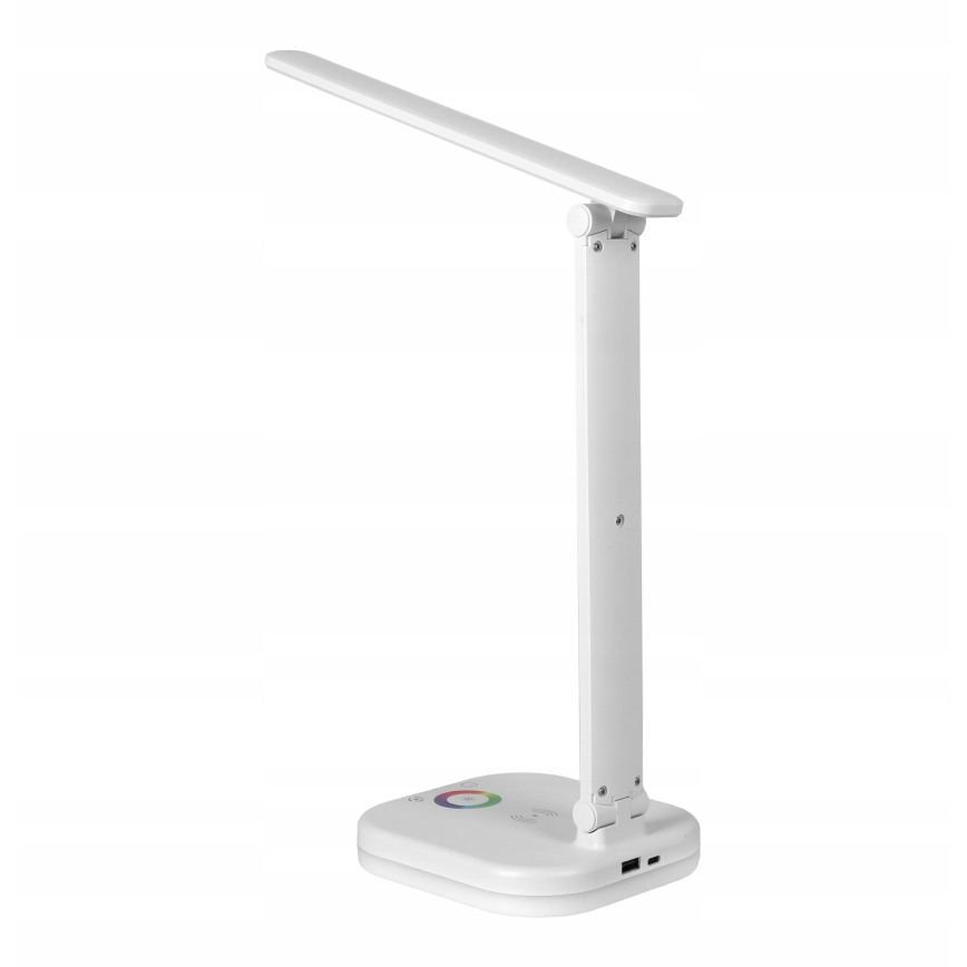 Lampada da tavolo LED RGBW dimmerabile con ricarica wireless LED/7W/5V USB bianca