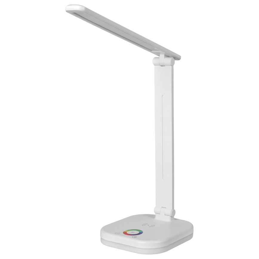 Lampada da tavolo LED RGBW dimmerabile con ricarica wireless LED/7W/5V USB bianca