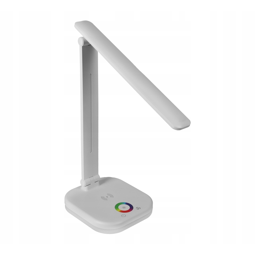 Lampada da tavolo LED RGBW dimmerabile con ricarica wireless LED/7W/5V USB bianca