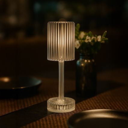 Lampada da tavolo LED ricaricabile a sfioramento SIMPLE LED/1W/5V 2400 mAh 3000-6000K trasparente