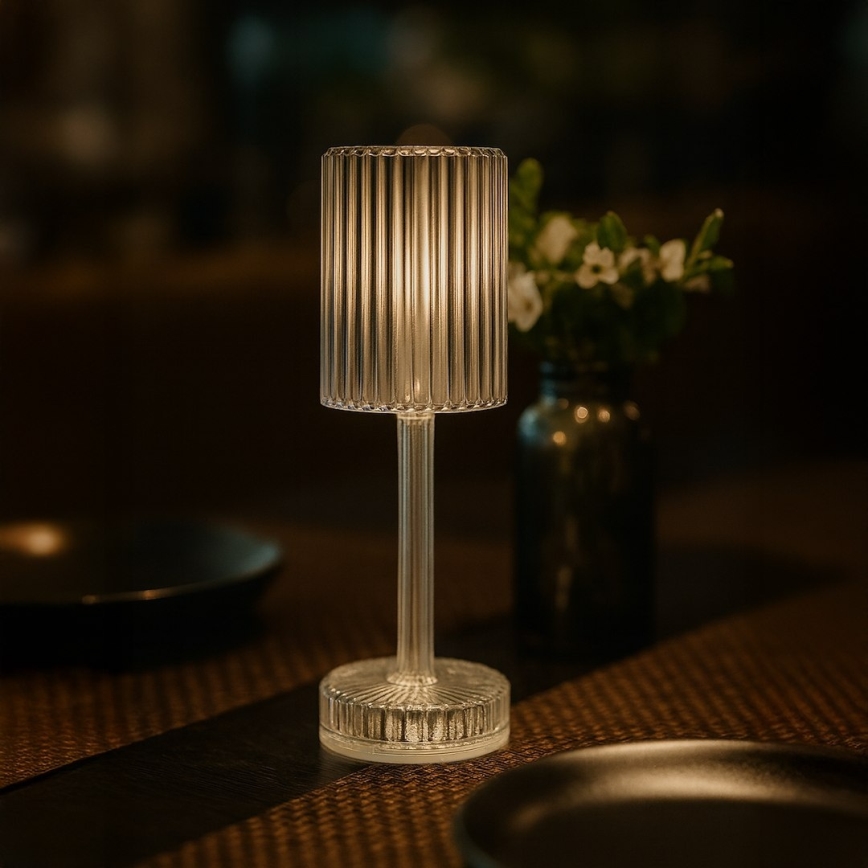Lampada da tavolo LED ricaricabile a sfioramento SIMPLE LED/1W/5V 2400 mAh 3000-6000K trasparente