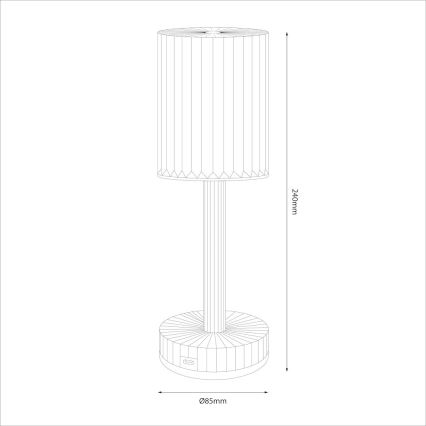 Lampada da tavolo LED ricaricabile a sfioramento SIMPLE LED/1W/5V 2400 mAh 3000-6000K trasparente