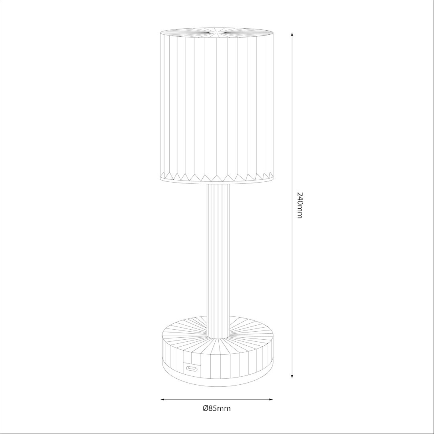 Lampada da tavolo LED ricaricabile a sfioramento SIMPLE LED/1W/5V 2400 mAh 3000-6000K trasparente
