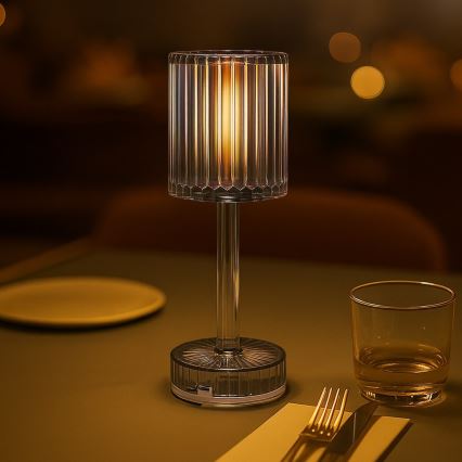 Lampada da tavolo ricaricabile a LED con controllo touch SIMPLE LED/1W/5V 3000-6000K 2400 mAh grigio fumé