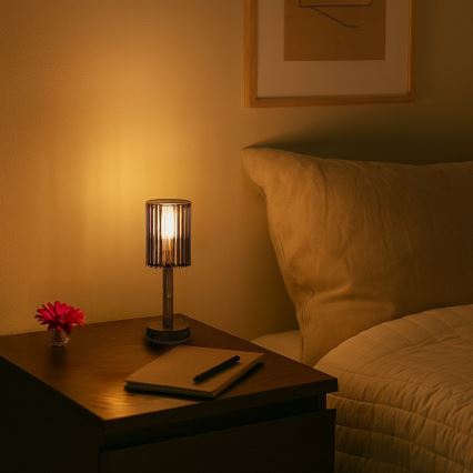 Lampada da tavolo ricaricabile a LED con controllo touch SIMPLE LED/1W/5V 3000-6000K 2400 mAh grigio fumé