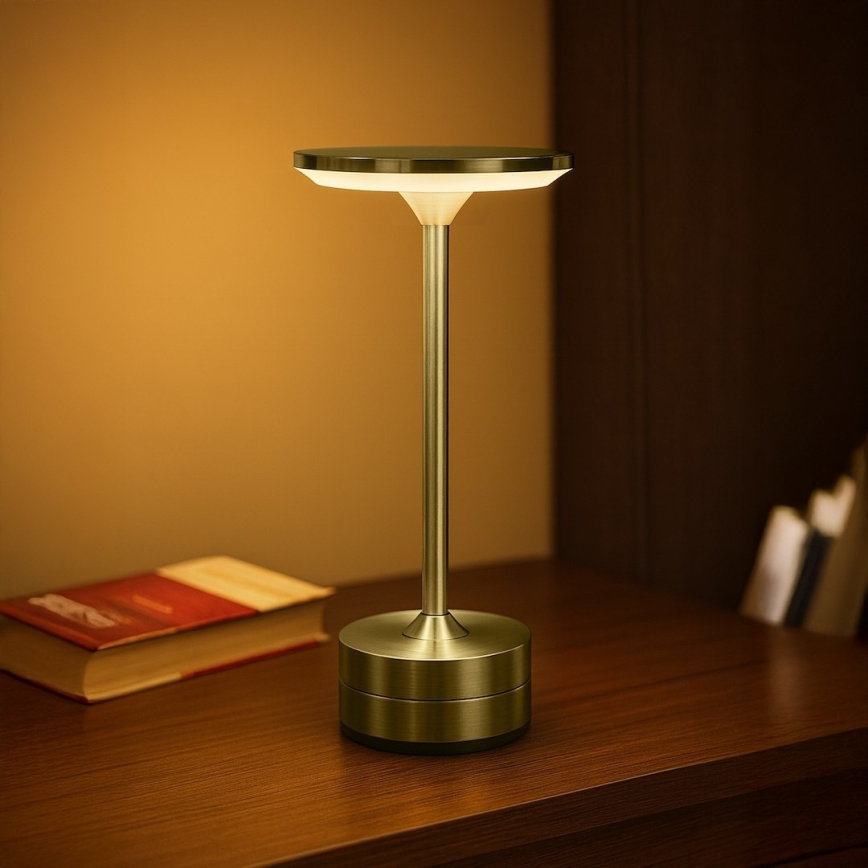 Lampada da tavolo LED ricaricabile a sfioramento TAVOLO LED/2,5W/5V 2400 mAh 3000-6000K dorata