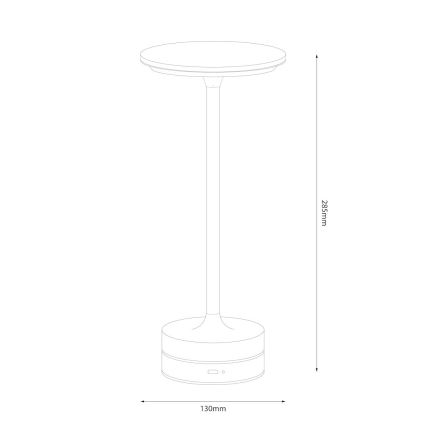 Lampada da tavolo LED ricaricabile a sfioramento TAVOLO LED/2,5W/5V 2400 mAh 3000-6000K dorata