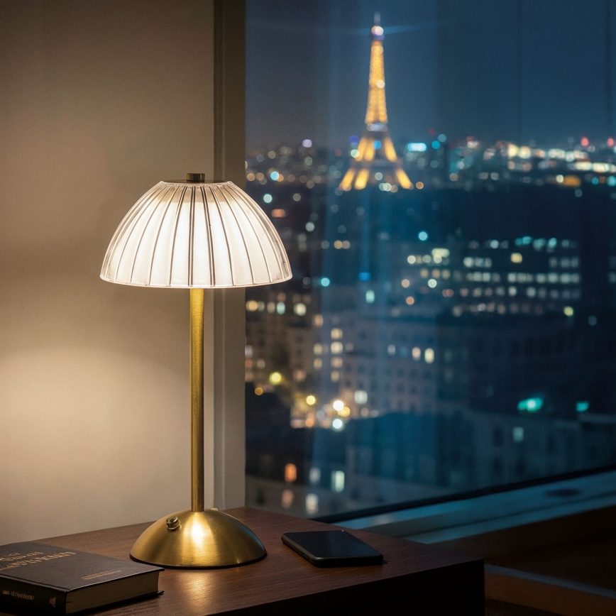 Lampada da tavolo ricaricabile LED dimmerabile PARIS LED/2W/5V 2700K/4000K/6500K 800 mAh dorata