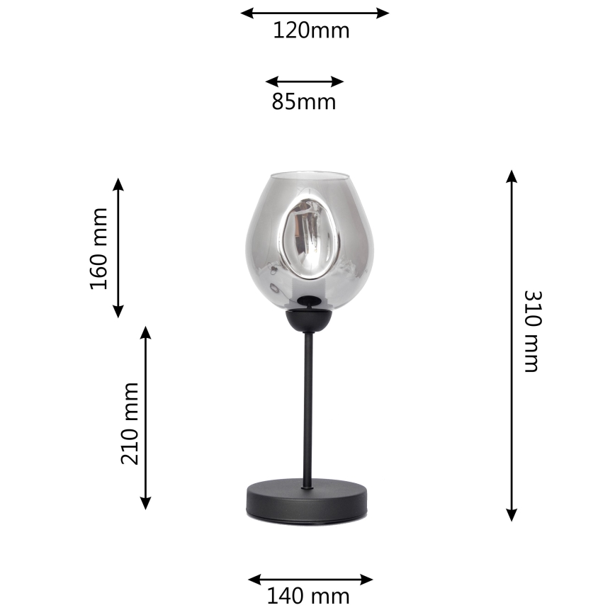 Lampada da tavolo LILI 1xE27/15W/230V nero/grigio