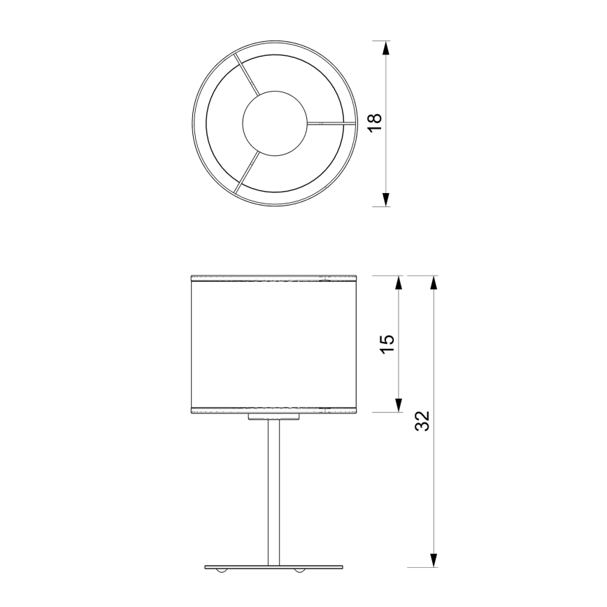 Lampada da tavolo LOFT SHADE 1xE27/60W/230V diametro 18 cm bianco/oro