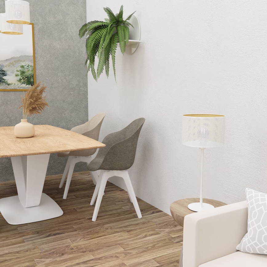 Lampada da tavolo LOFT SHADE 1xE27/60W/230V diametro 25 cm bianco/oro