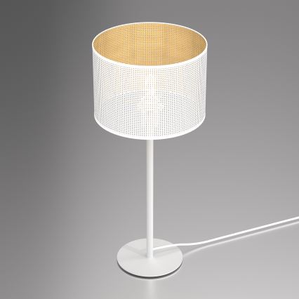 Lampada da tavolo LOFT SHADE 1xE27/60W/230V diametro 25 cm bianco/oro