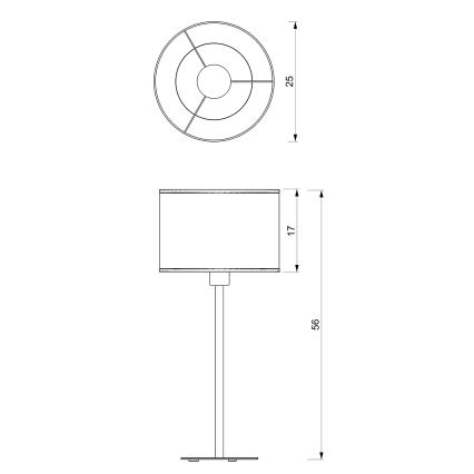 Lampada da tavolo LOFT SHADE 1xE27/60W/230V diametro 25 cm bianco/oro