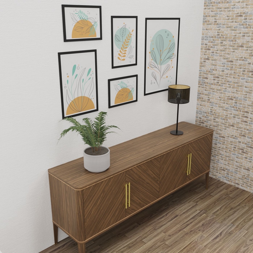 Lampada da tavolo LOFT SHADE 1xE27/60W/230V diametro 25 cm nero/oro