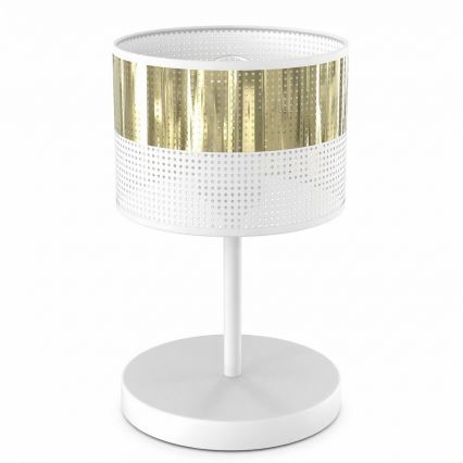 Lampada da tavolo LUX 1xE27/15W/230V bianca/dorata