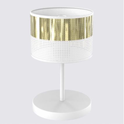 Lampada da tavolo LUX 1xE27/15W/230V bianca/dorata